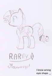 Size: 1275x1845 | Tagged: safe, artist:maxsior670, imported from derpibooru, rarity, female, sketch, solo, traditional art