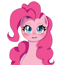 Size: 1420x1420 | Tagged: safe, artist:cl, imported from derpibooru, pinkie pie, blushing, cute, diapinkes, female, looking at you, open mouth, pixiv, simple background, solo, white background