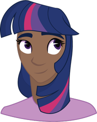 Size: 384x485 | Tagged: safe, artist:lionsca, imported from derpibooru, twilight sparkle, human, dark skin, female, humanized, solo