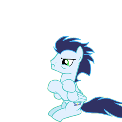 Size: 720x720 | Tagged: safe, artist:painlessbrony, edit, imported from derpibooru, soarin', rainbow falls, annoyed, crossed hooves, frown, glare, male, simple background, sitting, solo, transparent background