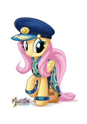 Size: 724x1023 | Tagged: safe, artist:mysticalpha, imported from derpibooru, admiral fairy flight, fluttershy, ancient wonderbolts uniform, clothes, costume, female, solo