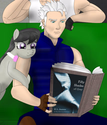 Size: 2217x2594 | Tagged: safe, edit, imported from derpibooru, octavia melody, devil may cry, fifty shades of grey, vergil, vergil's book