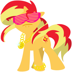 Size: 600x602 | Tagged: safe, artist:nano23823, imported from derpibooru, sunset shimmer, pony, unicorn, bling, female, shutter shades, simple background, solo, sunglasses, transparent background