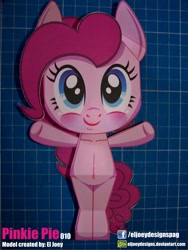 Size: 1425x1900 | Tagged: safe, artist:eljoeydesigns, imported from derpibooru, pinkie pie, belly button, blushing, papercraft