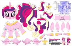 Size: 4130x2630 | Tagged: safe, artist:eljoeydesigns, imported from derpibooru, princess cadance, alicorn, pony, belly button, blushing, papercraft