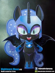 Size: 1425x1900 | Tagged: safe, artist:eljoeydesigns, imported from derpibooru, nightmare moon, princess luna, alicorn, pony, antagonist, belly button, blushing, cute, female, filly, irl, nightmare woon, papercraft, photo, solo