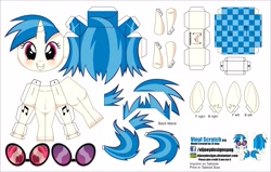 Size: 3304x2104 | Tagged: safe, artist:eljoeydesigns, imported from derpibooru, dj pon-3, vinyl scratch, belly button, blushing, papercraft, sunglasses
