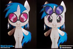 Size: 1743x1162 | Tagged: safe, artist:eljoeydesigns, imported from derpibooru, dj pon-3, vinyl scratch, belly button, blushing, cute, papercraft, sunglasses