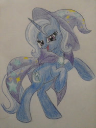 Size: 1024x1365 | Tagged: safe, artist:theroyalprincesses, imported from derpibooru, trixie, pony, unicorn, female, mare, solo, traditional art