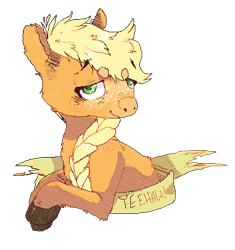 Size: 415x441 | Tagged: safe, artist:trimmien, imported from derpibooru, applejack, female, solo, yeehaw