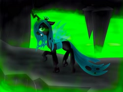 Size: 2400x1800 | Tagged: safe, artist:nicolethebluepony, imported from derpibooru, queen chrysalis, changeling, changeling queen, female, slime, solo