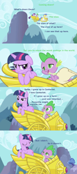 Size: 1280x2880 | Tagged: safe, edit, edited screencap, imported from derpibooru, screencap, spike, twilight sparkle, dragon, pegasus, pony, unicorn, friendship is magic, chariot, crossover, female, in bruges, male, mare, pegasus royal guard, reference, royal guard, rude, screencap comic, stallion, text