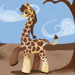 Size: 1000x1000 | Tagged: safe, artist:aruva-chan, imported from derpibooru, oc, oc only, giraffe, solo