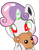 Size: 709x911 | Tagged: safe, artist:dtavs.exe, edit, editor:dtavs.exe, imported from derpibooru, sweetie belle, pony, robot, robot pony, unicorn, cute, diasweetes, female, filly, foal, horn, red eyes, simple background, solo, sweetie bot, teddy bear, transparent background, weapons-grade cute
