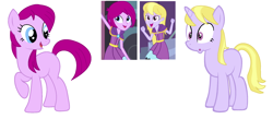 Size: 2236x978 | Tagged: safe, imported from derpibooru, fuchsia blush, lavender lace, pony, equestria girls, rainbow rocks, background human, equestria girls ponified, female, ponified, trixie and the illusions