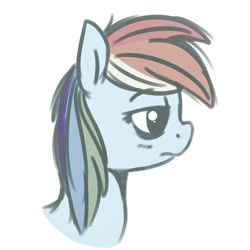 Size: 1024x1024 | Tagged: safe, artist:tokipeach, imported from derpibooru, rainbow dash, bust, female, simple background, solo