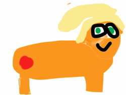 Size: 1024x768 | Tagged: safe, artist:vinylthehedgehog, imported from derpibooru, applejack, 1000 hours in ms paint, :>, female, ms paint, solo, stylistic suck, wat