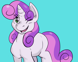 Size: 1280x1024 | Tagged: safe, artist:shinkuma, imported from derpibooru, sweetie belle, female, simple background, solo, wink