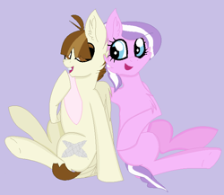 Size: 677x587 | Tagged: safe, artist:chrissi-queen, imported from derpibooru, diamond tiara, featherweight, blank flank, feathertiara, female, male, shipping, straight, wrong cutie mark