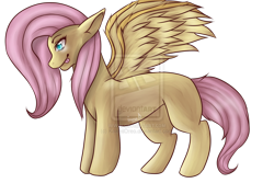 Size: 1024x683 | Tagged: safe, artist:kaweiioreo, imported from derpibooru, fluttershy, blank flank, female, solo, tongue out, watermark