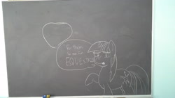 Size: 2560x1440 | Tagged: safe, artist:epicacrylic, imported from derpibooru, twilight sparkle, pony, unicorn, chalk, old version, traditional art