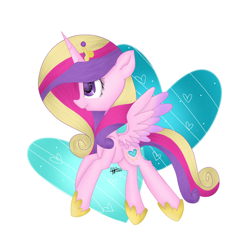 Size: 1000x1000 | Tagged: safe, artist:bumblebeemlp, imported from derpibooru, princess cadance, female, heart, solo