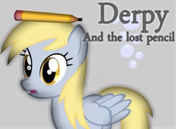 Size: 549x403 | Tagged: safe, artist:xicelandmodx, imported from derpibooru, derpy hooves, pegasus, pony, female, mare, pencil, solo, wat