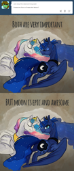 Size: 1280x2939 | Tagged: safe, artist:casynuf, imported from derpibooru, princess celestia, princess luna, curved horn, tumblr