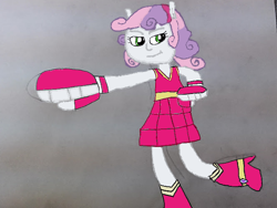 Size: 664x498 | Tagged: safe, artist:shafty817, imported from derpibooru, sweetie belle, equestria girls, boxing, clothes, exeron, exeron fighters, exeron gloves, fall formal outfits, female, fight, fighting gloves, gloves, solo