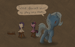 Size: 1280x804 | Tagged: safe, artist:fritzybeat, imported from derpibooru, rarity, trixie, twilight sparkle, pony, unicorn, askfillytrixie, board game, female, mare, monopoly, rage quit, table flip