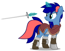 Size: 1280x1016 | Tagged: safe, artist:mrlolcats17, imported from derpibooru, oc, oc only, oc:ryo, pony, unicorn, armor, dark souls, solo, sword