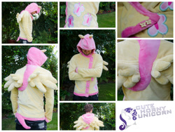 Size: 1024x768 | Tagged: safe, artist:cutehornyunicorn, imported from derpibooru, fluttershy, butterfly, human, pegasus, pony, clothes, cosplay, cutie mark, hoodie, irl, irl human, photo, wings