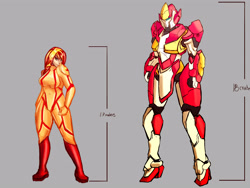 Size: 4000x3000 | Tagged: safe, artist:checkerboardazn, imported from derpibooru, sunset shimmer, human, bodysuit, female, humanized, mecha, pixiv, solo