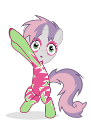 Size: 5000x6819 | Tagged: safe, artist:stricer555, imported from derpibooru, sweetie belle, pony, unicorn, :o, absurd resolution, bipedal, female, looking at you, open mouth, show stopper outfits, simple background, solo, transparent background, vector