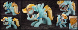 Size: 5808x2302 | Tagged: safe, artist:zizzaz, imported from derpibooru, lightning dust, pegasus, pony, wonderbolts academy, butt, cute, daaaaaaaaaaaw, dustabetes, irl, photo, plot, plushie, wonderbolt trainee uniform