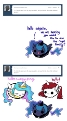 Size: 736x1328 | Tagged: safe, artist:pekou, imported from derpibooru, princess celestia, princess luna, oc, oc:fausticorn, ask my little chubbies, ask, chubbie, comic, cute, cutelestia, faustabetes, lunabetes, ocbetes, tumblr