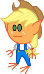 Size: 360x607 | Tagged: safe, artist:bobbobbbbob, imported from derpibooru, applejack, goblin, crossover, dungeons and dragons, female, simple background, solo, species swap, the order of the stick, transparent background, vector, wtf