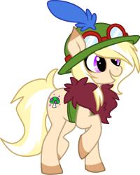 Size: 371x463 | Tagged: safe, artist:alphastars, imported from derpibooru, earth pony, pony, hat, league of legends, ponified, simple background, solo, teemo, transparent background