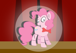 Size: 1052x744 | Tagged: safe, imported from derpibooru, pinkie pie, pony, robot, robot pony, five nights at aj's, animatronic, bonnie pie, bowtie, female, solo, spotlight