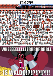 Size: 361x516 | Tagged: safe, imported from derpibooru, lord tirek, nintendo entertainment system, tirek where is your meme?!, where's waldo