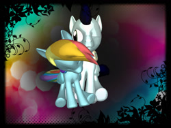 Size: 1024x768 | Tagged: safe, artist:snowleopard33477, imported from derpibooru, rainbow dash, soarin', 3d, female, male, shipping, soarindash, straight