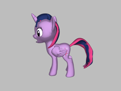 Size: 2000x1500 | Tagged: safe, imported from derpibooru, twilight sparkle, alicorn, pony, 3d, alternate hairstyle, angry, female, mare, twilight sparkle (alicorn)