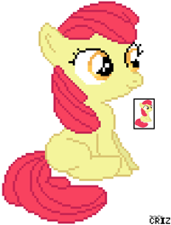 Size: 639x843 | Tagged: safe, artist:criz camacho, imported from derpibooru, apple bloom, female, missing accessory, pixel art, solo