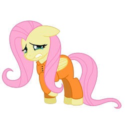 Size: 1700x1594 | Tagged: safe, artist:globerflobb, imported from derpibooru, fluttershy, clothes, crying, female, prison outfit, prisoner, prisoner ft, sad, solo