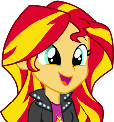 Size: 4635x5000 | Tagged: safe, artist:ambassad0r, imported from derpibooru, sunset shimmer, equestria girls, rainbow rocks, absurd resolution, cute, female, happy, open mouth, shimmerbetes, shimmersmile, simple background, smiling, solo, transparent background, vector, when she smiles