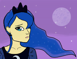 Size: 3300x2550 | Tagged: safe, artist:japanerd1, imported from derpibooru, princess luna, human, female, humanized, moon, solo