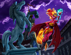 Size: 2000x1541 | Tagged: safe, artist:harwick, imported from derpibooru, sunset shimmer, equestria girls, equestria girls (movie), canterlot high, clothes, dark magic, element of magic, female, magic, solo, sunset satan