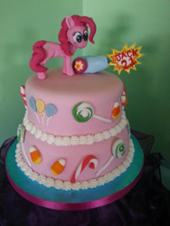 Size: 2448x3264 | Tagged: safe, imported from derpibooru, pinkie pie, cake, irl, party cannon, photo