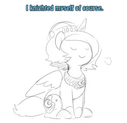 Size: 500x485 | Tagged: safe, artist:ende26, imported from derpibooru, princess luna, cute, eyes closed, female, filly, monochrome, sketch, smiling, solo, tumblr, woona, woona knight