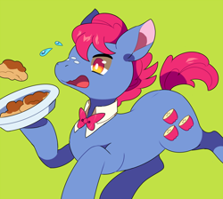 Size: 900x807 | Tagged: safe, artist:kabosu, imported from derpibooru, apple split, earth pony, pony, apple family member, apple fritter (food), male, pixiv, simple background, solo, stallion